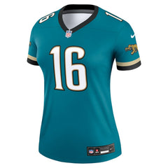Trevor Lawrence Jacksonville Jaguars Women's Alternate Legend Player Performance Top Prowler Throwback Teal | Nike for Sale