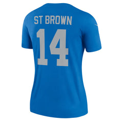 Amon-Ra St. Brown Detroit Lions Women's Alternate Legend Player Performance Top Blue | Nike for Sale