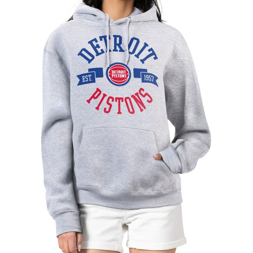 Detroit Pistons G-III 4Her by Carl Banks Women's City Pullover Hoodie Heather Gray - NBA