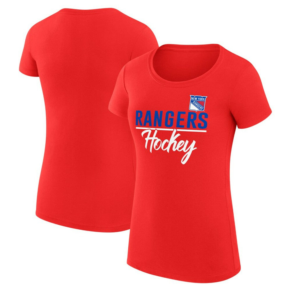 New York Rangers G-III 4Her by Carl Banks Women's Super-Slim Fit Lightweight Team Sport T-Shirt - Red - NHL