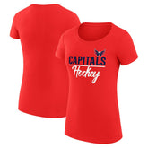 Washington Capitals G-III 4Her by Carl Banks Women's Super-Slim Fit Lightweight Team Sport T-Shirt - Red - NHL