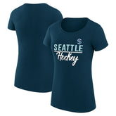Seattle Kraken G-III 4Her by Carl Banks Women's Super-Slim Fit Lightweight Team Sport T-Shirt - Navy - NHL