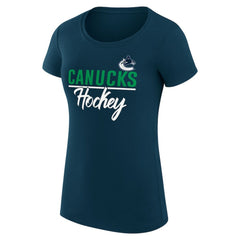 Vancouver Canucks G-III 4Her by Carl Banks Women's Super-Slim Fit Lightweight Team Sport T-Shirt - Navy - NHL