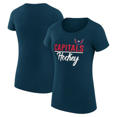 Washington Capitals G-III 4Her by Carl Banks Women's Super-Slim Fit Lightweight Team Sport T-Shirt - Navy - NHL