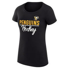 Pittsburgh Penguins G-III 4Her by Carl Banks Women's Super-Slim Fit Lightweight Team Sport T-Shirt - Black - NHL