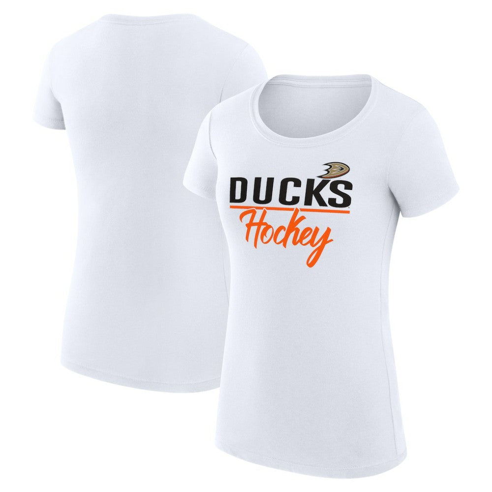 Anaheim Ducks G-III 4Her by Carl Banks Women's Super-Slim Fit Lightweight Team Sport T-Shirt - White - NHL