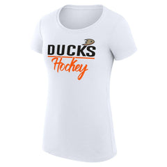 Anaheim Ducks G-III 4Her by Carl Banks Women's Super-Slim Fit Lightweight Team Sport T-Shirt - White - NHL
