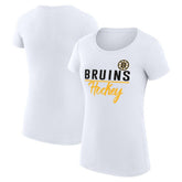 Boston Bruins G-III 4Her by Carl Banks Women's Super-Slim Fit Lightweight Team Sport T-Shirt - White - NHL