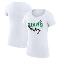 Dallas Stars G-III 4Her by Carl Banks Women's Super-Slim Fit Lightweight Team Sport T-Shirt - White - NHL