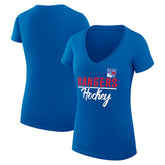 New York Rangers G-III 4Her by Carl Banks Women's Super-Slim Fit Lightweight Team Sport V-Neck T-Shirt - Blue - NHL