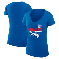 New York Rangers G-III 4Her by Carl Banks Women's Super-Slim Fit Lightweight Team Sport V-Neck T-Shirt - Blue - NHL