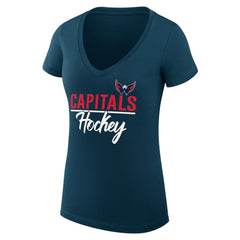 Washington Capitals G-III 4Her by Carl Banks Women's Super-Slim Fit Lightweight Graphic T-Shirt - Navy - NHL