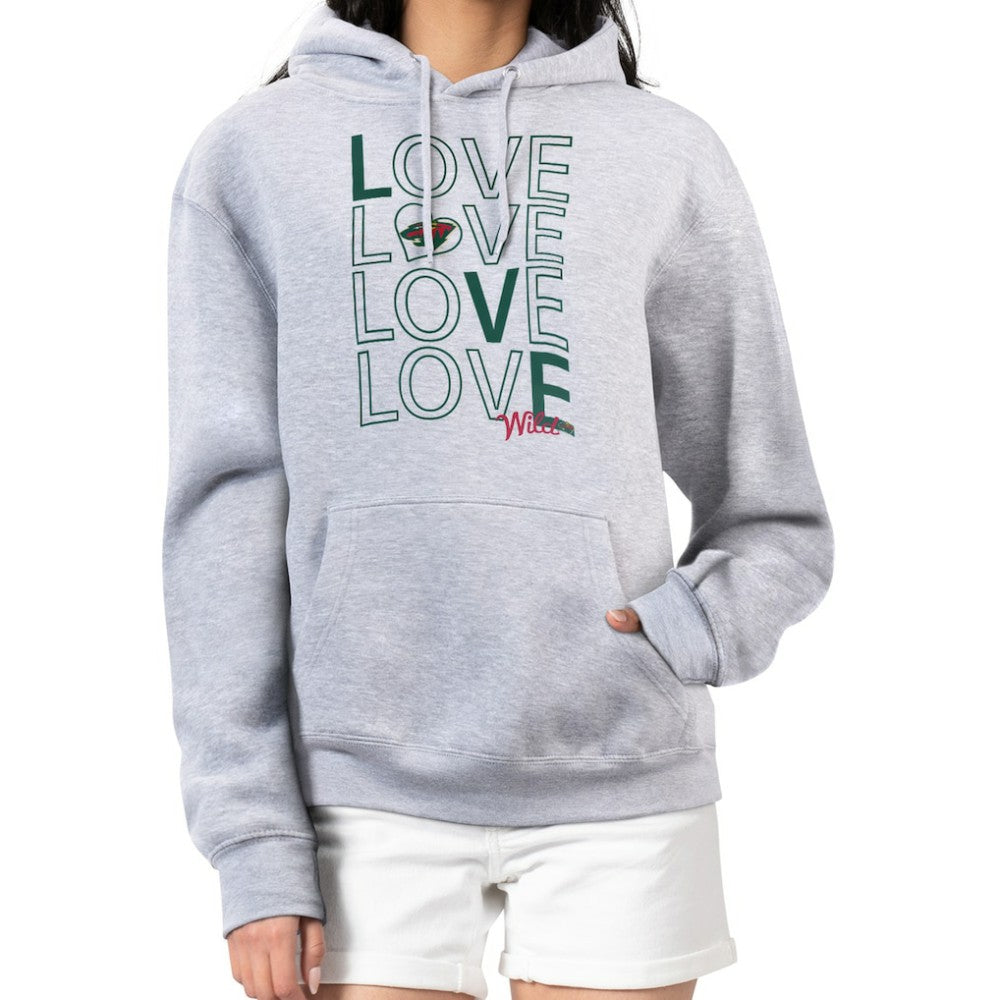 Minnesota Wild G-III 4Her by Carl Banks Women's Hockey Love Fleece Pullover Hoodie - Gray - NHL