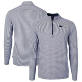 Baltimore Ravens Cutter & Buck Virtue Eco Pique Micro Stripe Recycled Quarter-Zip Pullover Top Navy/White | NFL