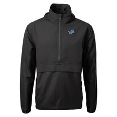 Detroit Lions Cutter & Buck Charter Eco Recycled Anorak Half-Zip Jacket Black | NFL