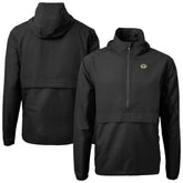Green Bay Packers Cutter & Buck Charter Eco Recycled Anorak Half-Zip Jacket Black | NFL