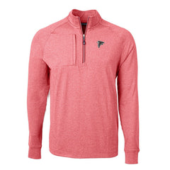 Atlanta Falcons Cutter & Buck Adapt Eco Knit Quarter-Zip Pullover Top Heather Red | NFL