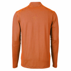 Denver Broncos Cutter & Buck Virtue Eco Pique Micro Stripe Recycled Quarter-Zip Pullover Top Orange/Navy | NFL