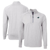 Carolina Panthers Cutter & Buck Adapt Eco Knit Quarter-Zip Pullover Top Heather Gray | NFL
