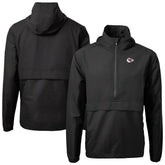 Kansas City Chiefs Cutter & Buck Charter Eco Recycled Anorak Half-Zip Jacket Black | NFL