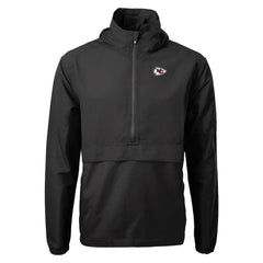 Kansas City Chiefs Cutter & Buck Charter Eco Recycled Anorak Half-Zip Jacket Black | NFL