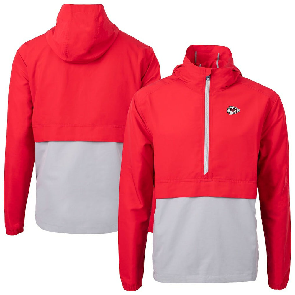 Kansas City Chiefs Cutter & Buck Charter Eco Recycled Anorak Half-Zip Jacket Red | NFL