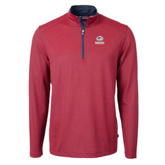 Green Bay Packers Cutter & Buck Virtue Eco Pique Micro Stripe Recycled Quarter-Zip Pullover Top Red/Navy | NFL