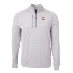 Chicago Bears Cutter & Buck Adapt Eco Knit Quarter-Zip Pullover Top Heather Gray | NFL