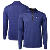 Indianapolis Colts Cutter & Buck Virtue Eco Pique Micro Stripe Recycled Quarter-Zip Pullover Top Royal/Black | NFL