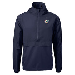 Miami Dolphins Cutter & Buck Charter Eco Recycled Anorak Half-Zip Jacket Blue | NFL