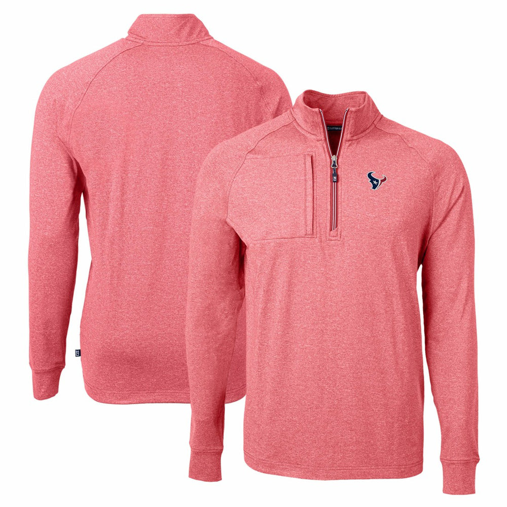 Houston Texans Cutter & Buck Adapt Eco Knit Quarter-Zip Pullover Top Heather Red | NFL