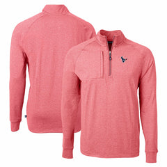 Houston Texans Cutter & Buck Adapt Eco Knit Quarter-Zip Pullover Top Heather Red | NFL