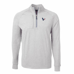 Houston Texans Cutter & Buck Adapt Eco Knit Quarter-Zip Pullover Top Heather Gray | NFL