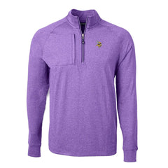 Minnesota Vikings Cutter & Buck Adapt Eco Knit Quarter-Zip Pullover Top Heather Purple | NFL