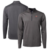 San Francisco 49ers Cutter & Buck Virtue Eco Pique Micro Stripe Recycled Quarter-Zip Pullover Top Black/Gray | NFL