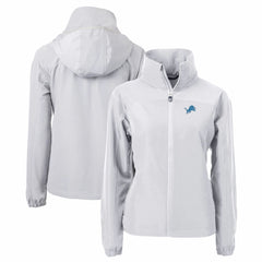 Detroit Lions Cutter & Buck Women's Charter Eco Recycled Full-Zip Jacket Gray | NFL