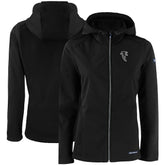 Atlanta Falcons Cutter & Buck Women's Evoke Eco Softshell Recycled Full-Zip Hooded Jacket Black | NFL