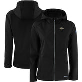 Baltimore Ravens Cutter & Buck Women's Evoke Eco Softshell Recycled Full-Zip Hooded Jacket Black | NFL