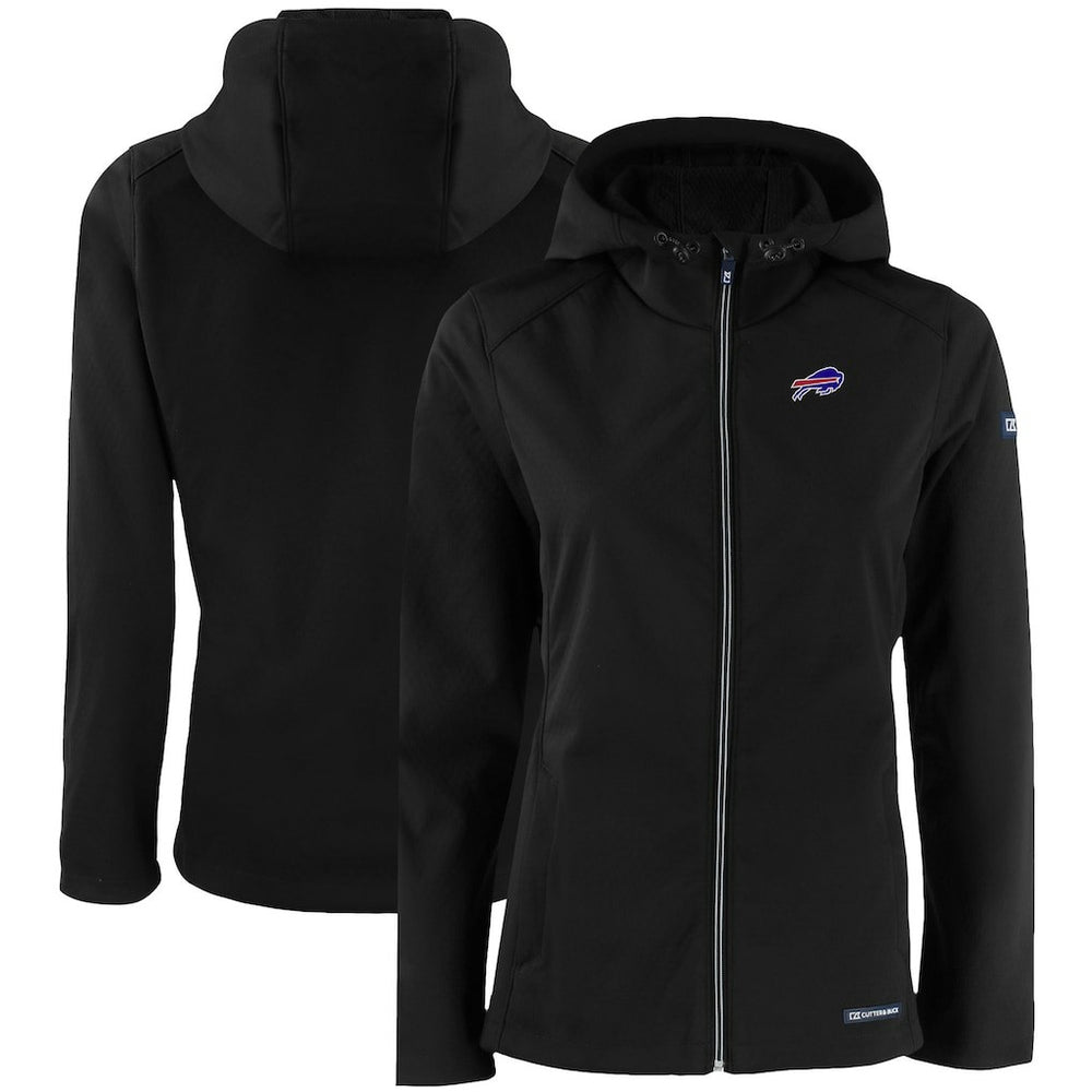 Buffalo Bills Cutter & Buck Women's Evoke Eco Softshell Recycled Full-Zip Hooded Jacket Black | NFL