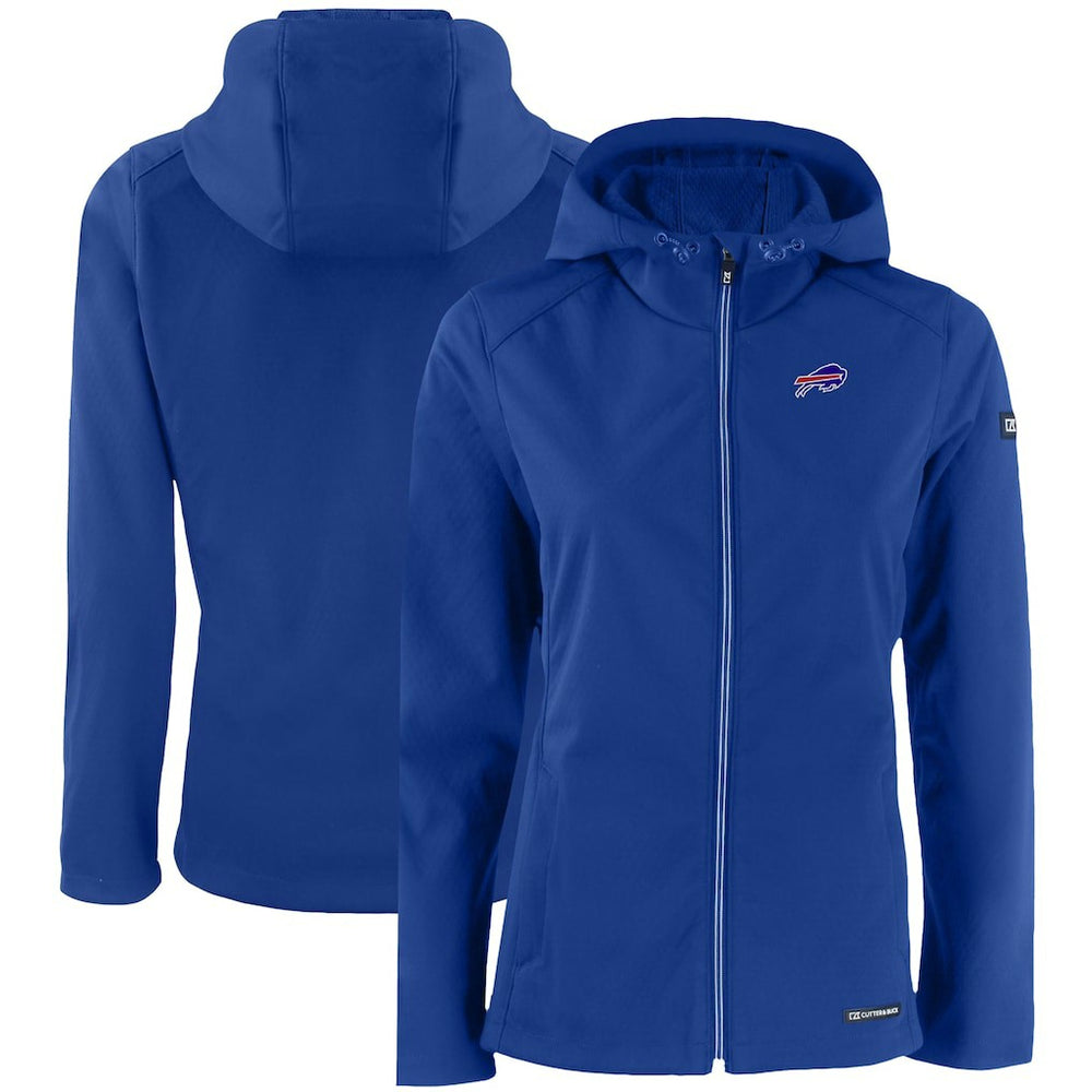 Buffalo Bills Cutter & Buck Women's Evoke Eco Softshell Recycled Full-Zip Hooded Jacket Royal | NFL