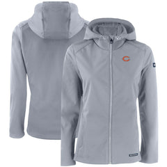 Chicago Bears Cutter & Buck Women's Evoke Eco Softshell Recycled Full-Zip Hooded Jacket Gray | NFL
