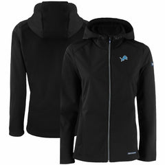 Detroit Lions Cutter & Buck Women's Evoke Eco Softshell Recycled Full-Zip Hooded Jacket Black | NFL