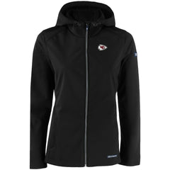 Kansas City Chiefs Cutter & Buck Women's Evoke Eco Softshell Recycled Full-Zip Hooded Jacket Black | NFL
