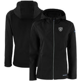 Las Vegas Raiders Cutter & Buck Women's Evoke Eco Softshell Recycled Full-Zip Hooded Jacket Black | NFL
