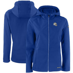Los Angeles Chargers Cutter & Buck Women's Evoke Eco Softshell Recycled Full-Zip Hooded Jacket Blue | NFL