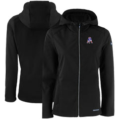 New England Patriots Cutter & Buck Women's Evoke Eco Softshell Recycled Full-Zip Hooded Jacket Black | NFL