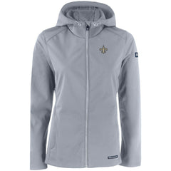 New Orleans Saints Cutter & Buck Women's Evoke Eco Softshell Recycled Full-Zip Hooded Jacket Gray | NFL