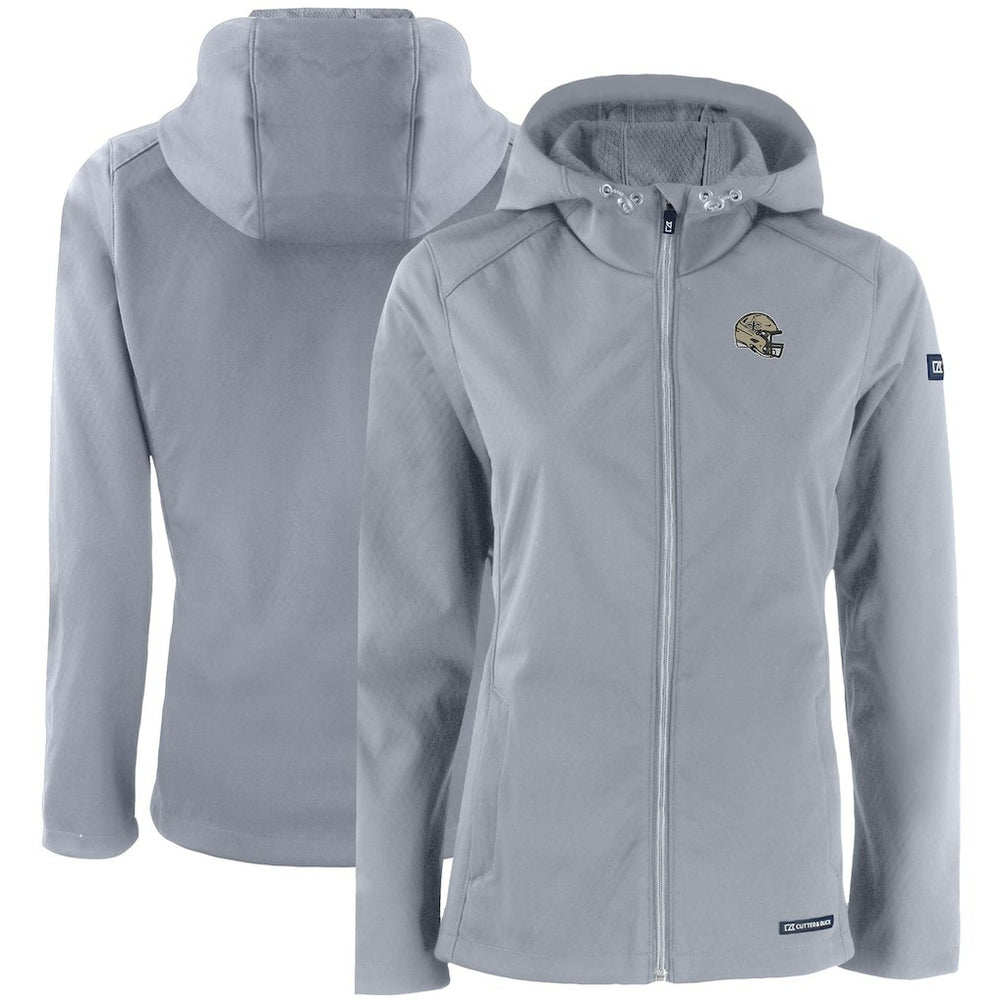 New Orleans Saints Cutter & Buck Women's Evoke Eco Softshell Recycled Full-Zip Hooded Jacket Gray | NFL
