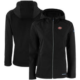 San Francisco 49ers Cutter & Buck Women's Evoke Eco Softshell Recycled Full-Zip Hooded Jacket Black | NFL
