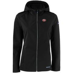 San Francisco 49ers Cutter & Buck Women's Evoke Eco Softshell Recycled Full-Zip Hooded Jacket Black | NFL